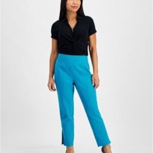 INC International Concepts Blue High-Waisted Cropped Pants